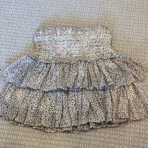 The Reset Cream and Black Polka Dot Mini Skirt